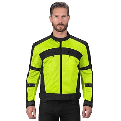 Men’s Tagline Mesh Blouson Icon Mesh AF Summer Vented Motorcycle Jacket - Hi-Viz Yellow